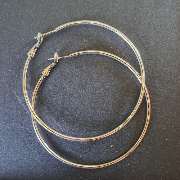 Sterling Silver Hoop Earrings - Picture 2 of 6